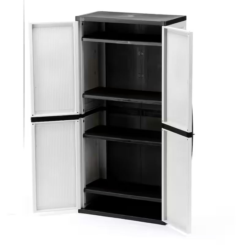 Gray Plastic Freestanding Garage Cabinet W6646