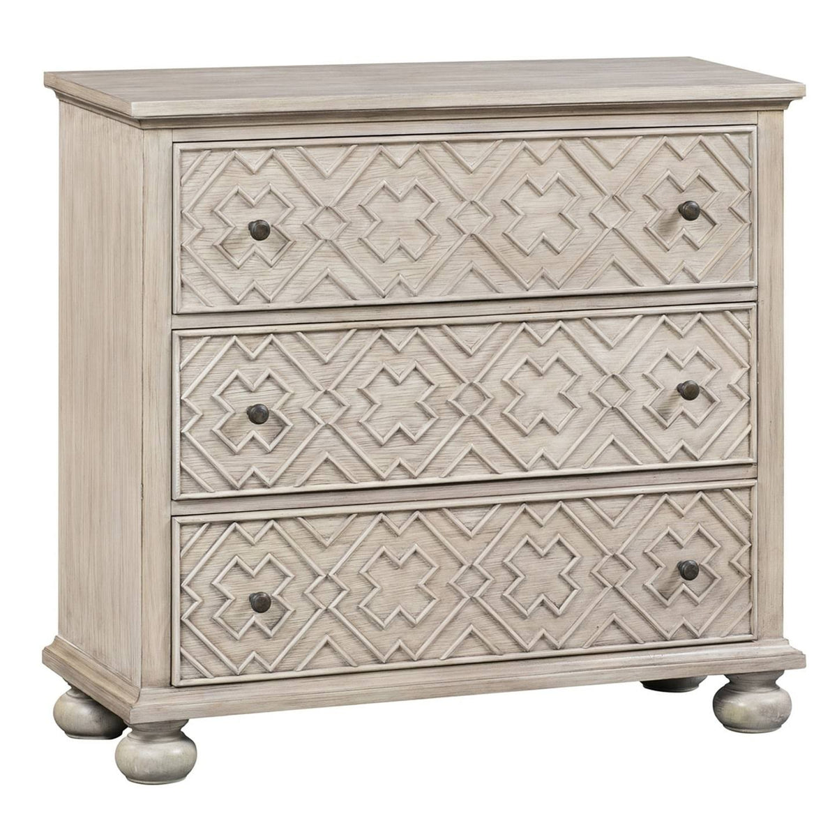 3 Drawer Fretwork Pattern Chest Y555