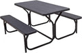 Gray Metal Picnic Table Bench Set D316