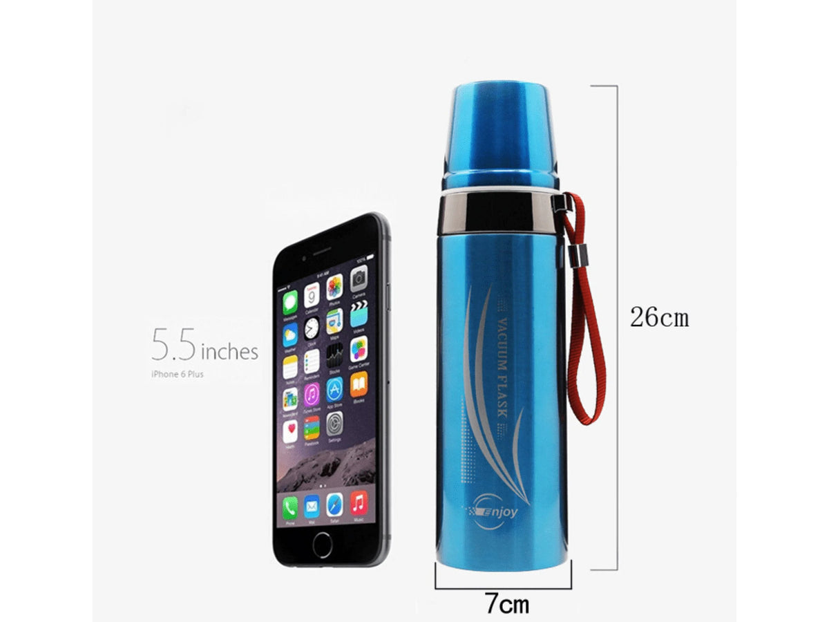 750ML Blue Stainless Steel Vacuum Flask Water Bottle C301780