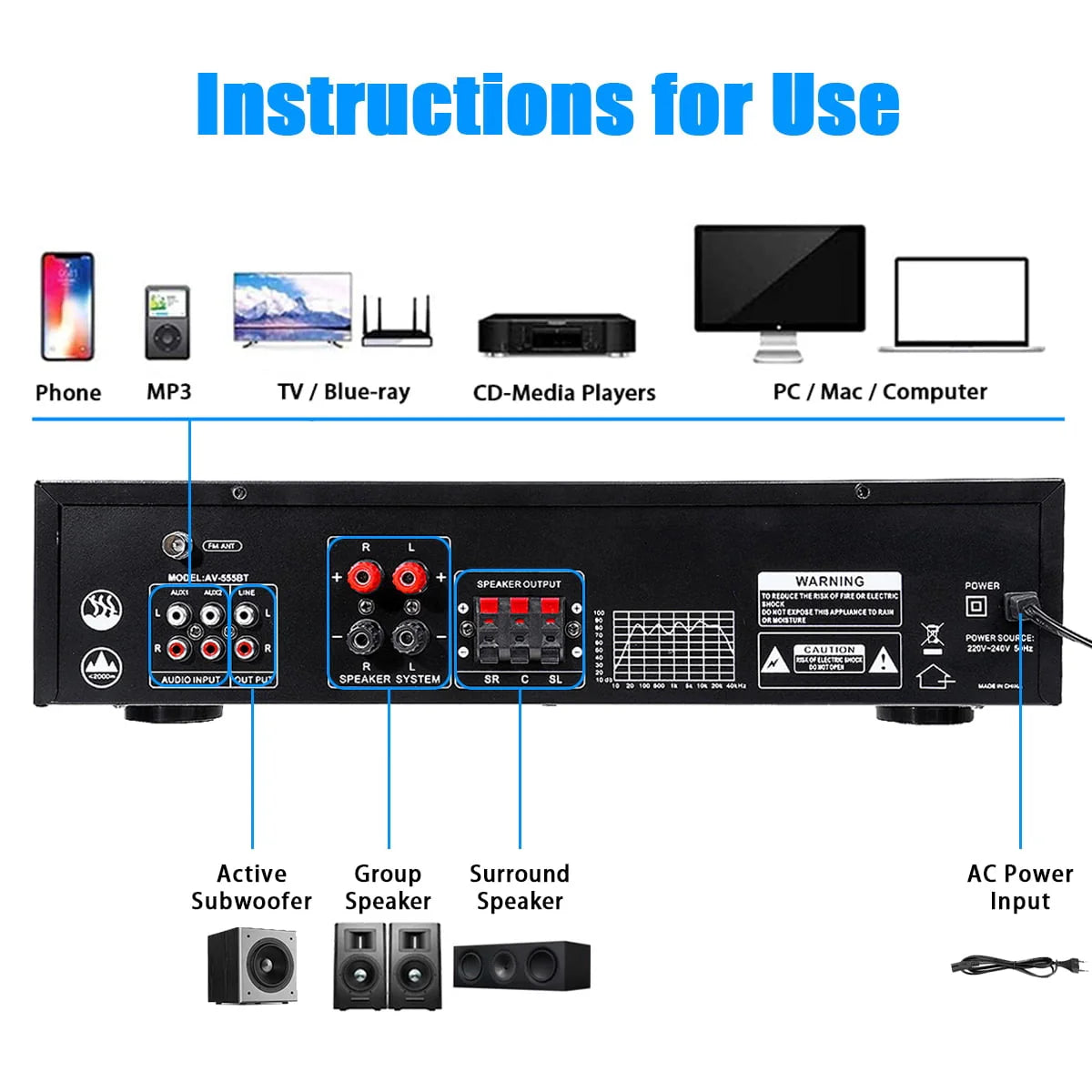 4000W Bluetooth Audio Power Amplifier N50567