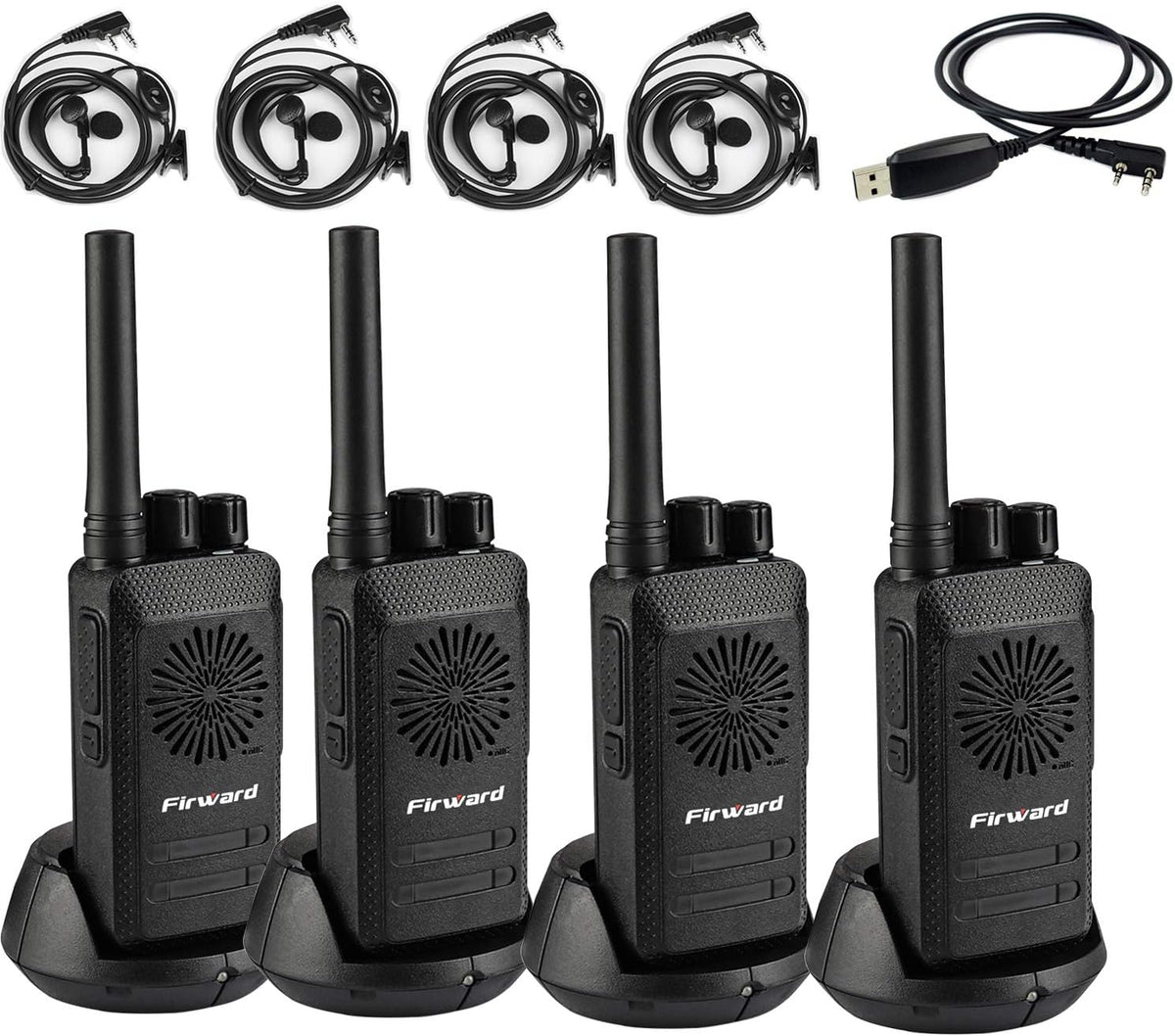 Rechargeable Walkie Talkies Two Way Radios 2 Pack with Programming Cable R8578