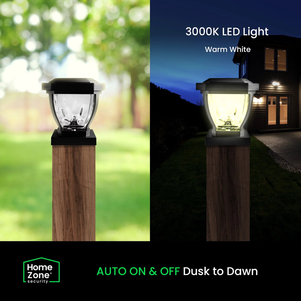Black Solar LED Post Cap Lights, 2 Pack G407553