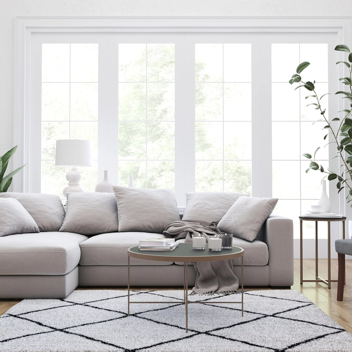 Black Tempered Glass Coffee Table with Gold Metal Frame B78037