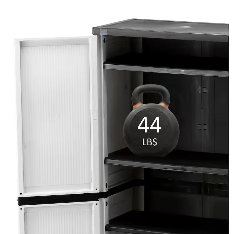 Gray Plastic Freestanding Garage Cabinet W6646