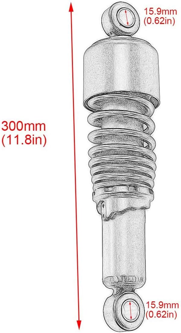 267mm 10.5" Rear Shock Absorber Chrome (A Pair) Y42145