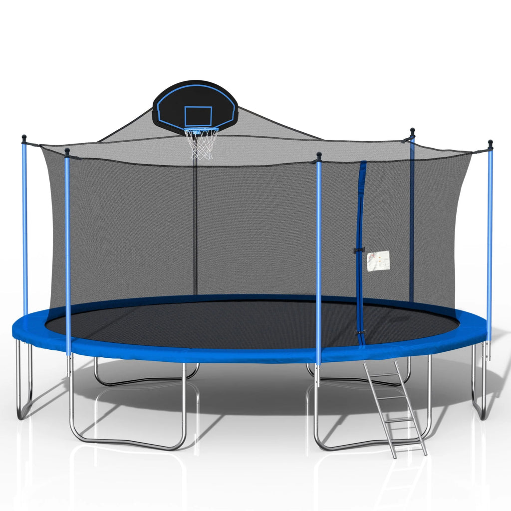 16FT Trampoline with Basketball Hoop and Ladder E186837