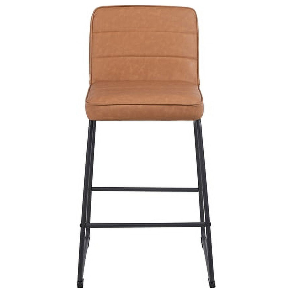 Faux Leather Counter Stool in Camel (Set of 3) F844