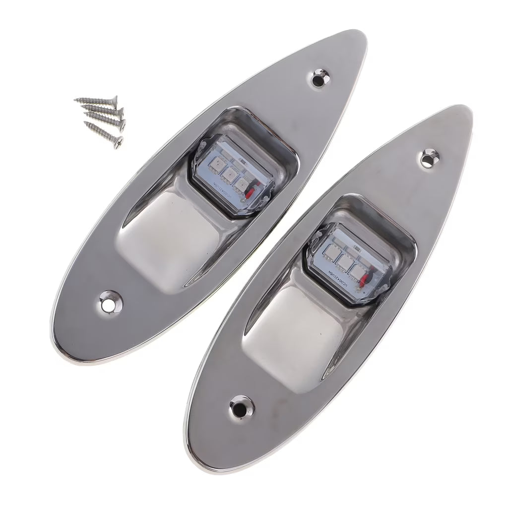 12V Stainless Steel Marine Boat Lights (Green & Red) N724