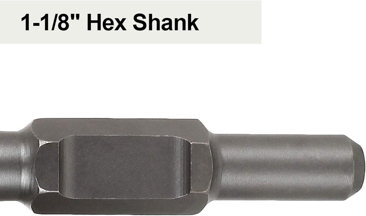 12 inch Demolition Hammer Drill Flat Tip and Bull Point Chisels, Pack of 2 A342654