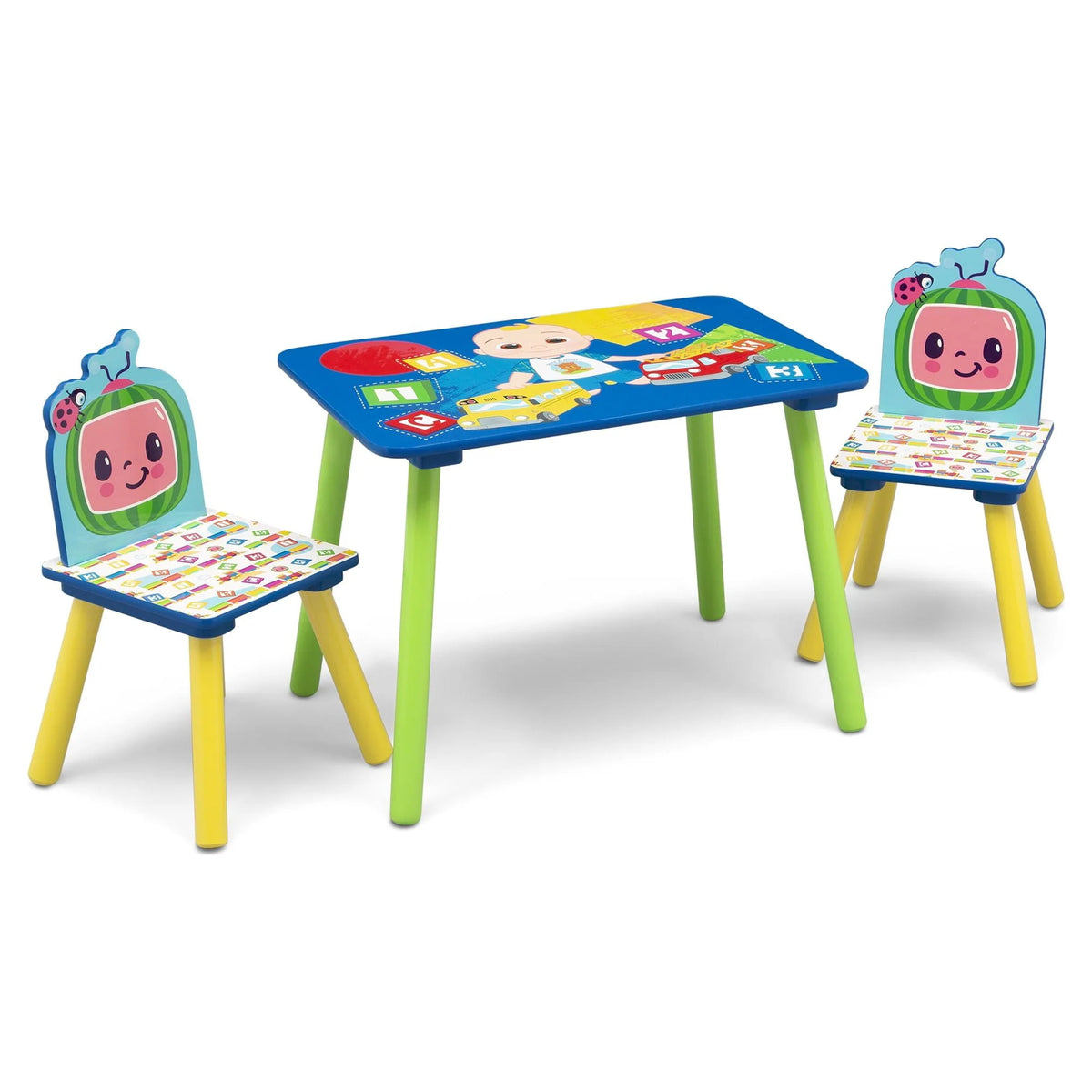 4-Piece Toddler Playroom Set with Play Table and 6 Bin Toy Organizer W54023