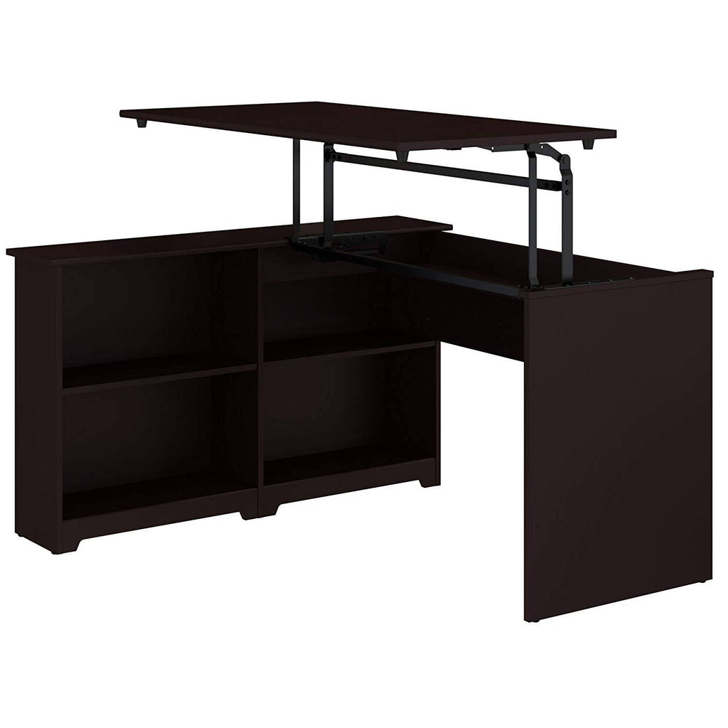 Espresso Oak Corner Bookshelf Desk W601116