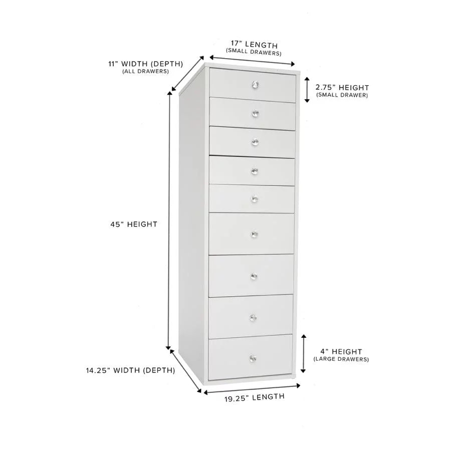 Light Pink 9 Drawer Makeup Vanity Storage Y5431