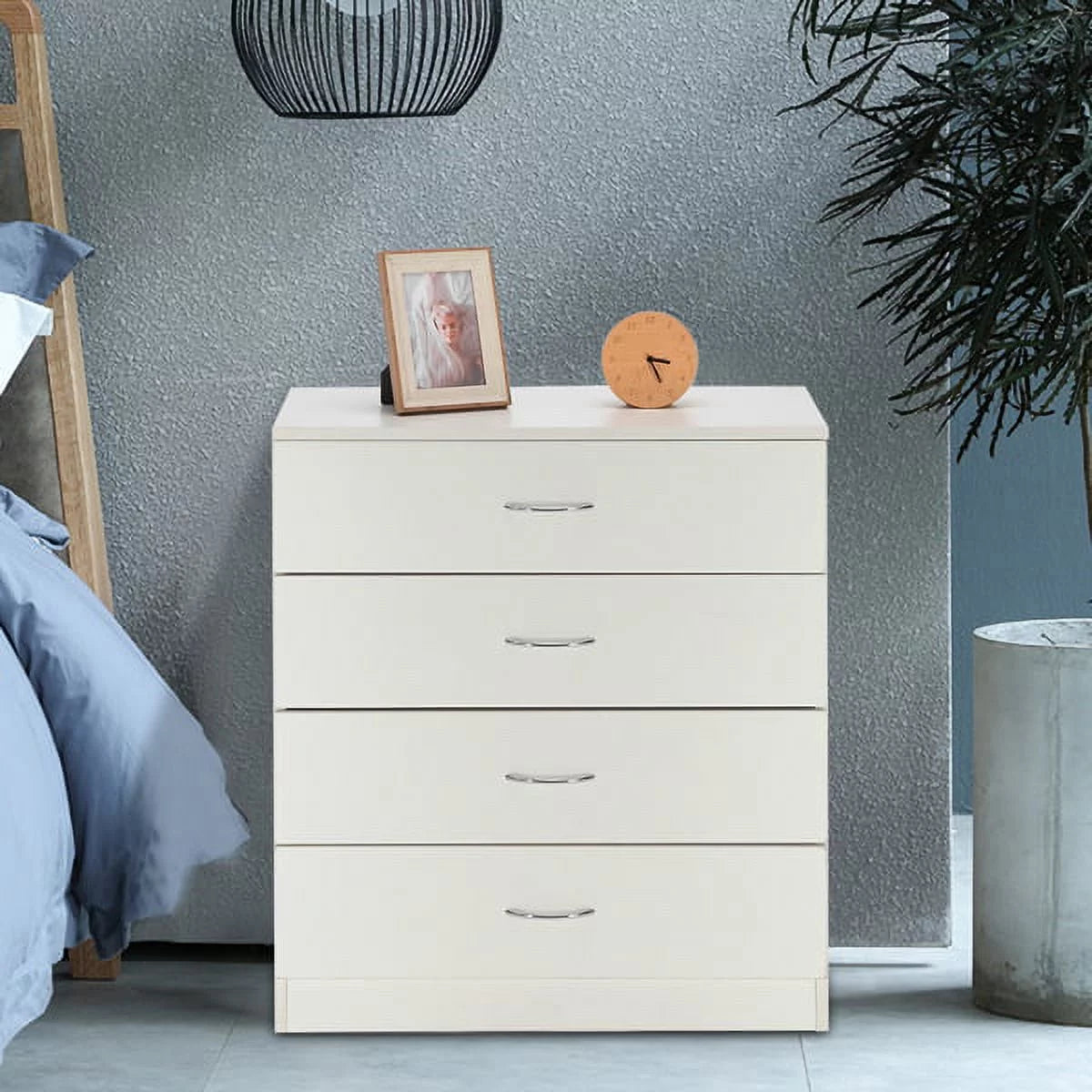 White 4-Drawer Wood Dresser X936839