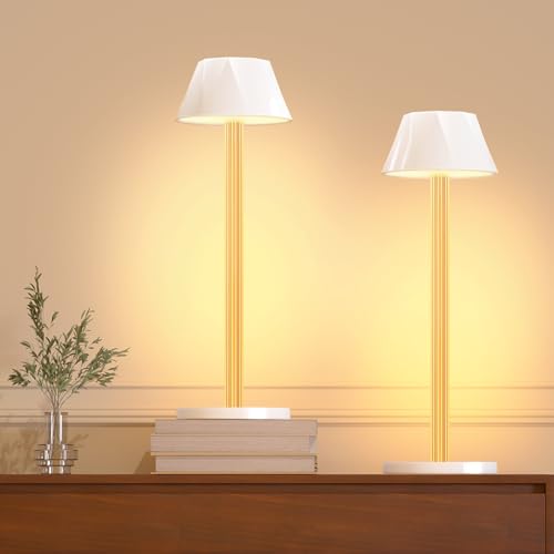 Rechargeable Cordless Table Lamp with 6000mAh Battery Operated 3 Color Stepless Dimming Waterproof Q31254