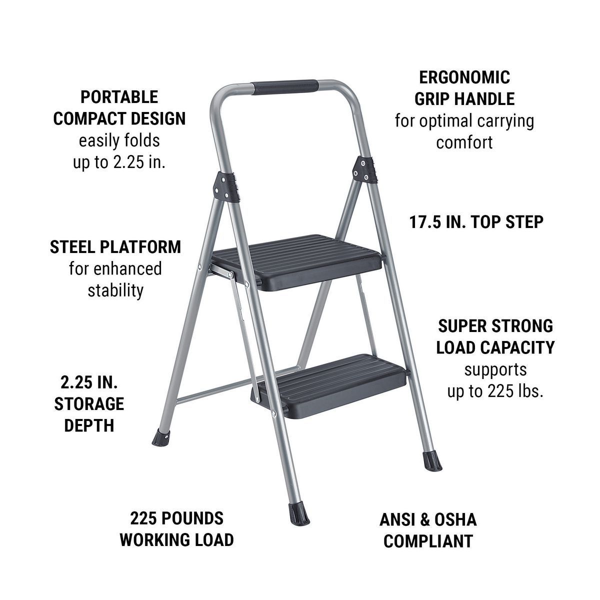 2-Step Steel Stool S95616