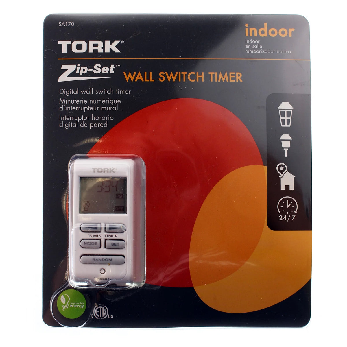 Digital Wall Timer Switch 24/7 Indoor 120V 15A White W617