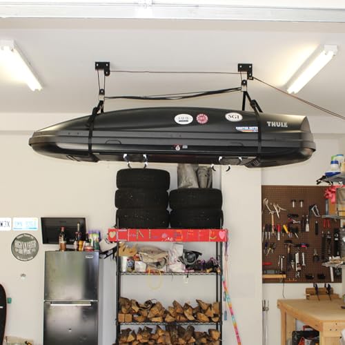Cargo Box Ceiling Hoist with Pulley Lift System, Fits 8–10 ft Ceilings, Holds 150 lbs V790124