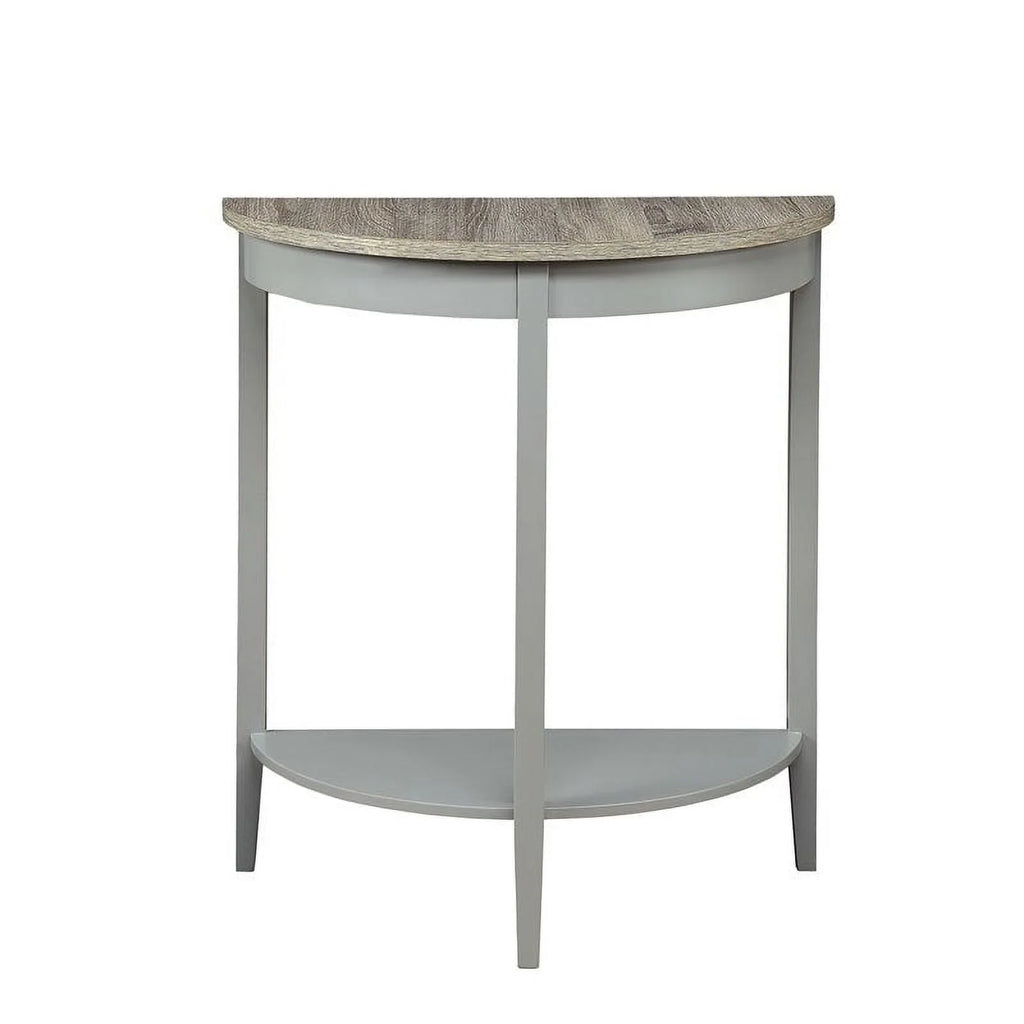 Contemporary Stone Console Table in Gray Oak and Gray A194