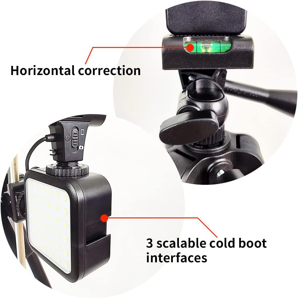 Vlogging Kit with Microphone, Remote Control, Fill-in Light, 15-50" Extendable Tripod Stand, Pack of 2 G65481